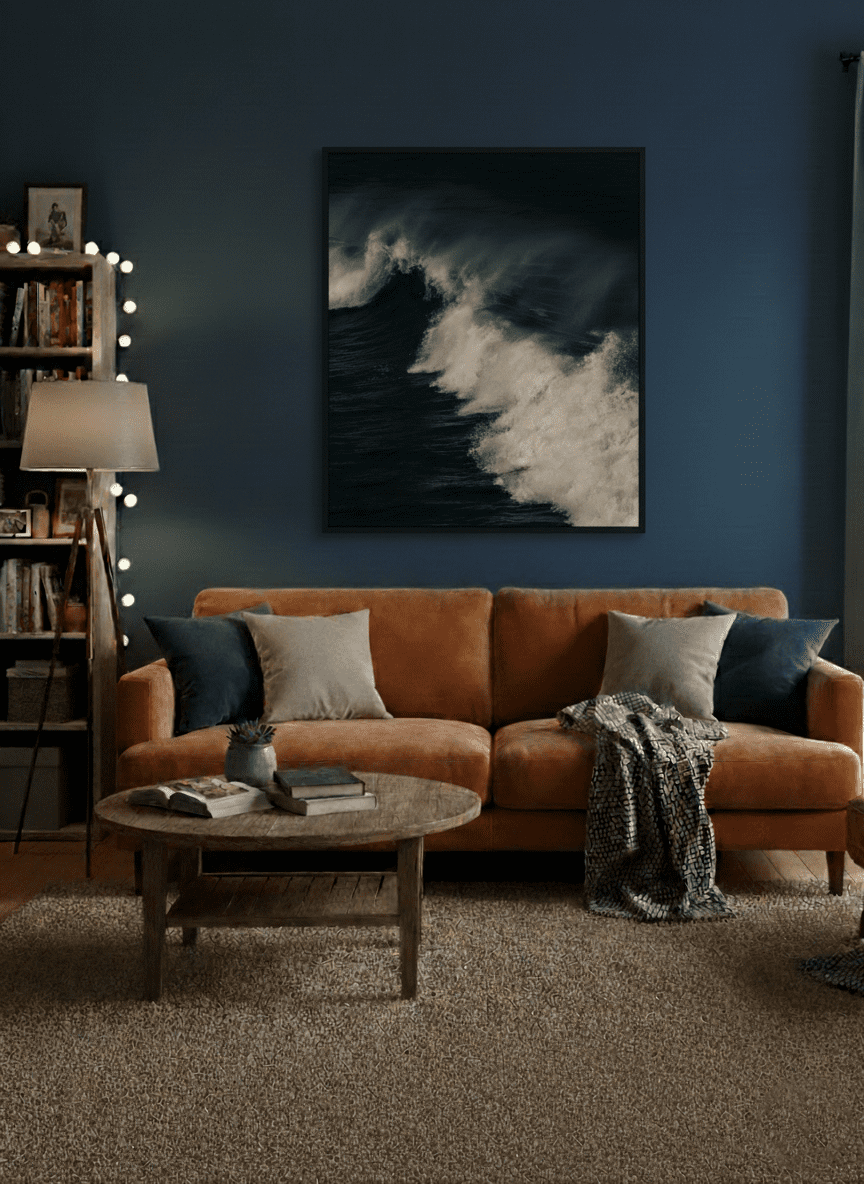 Tirage photo d'auteur accroché dans un intérieur contemporain — tendances décoration 2026